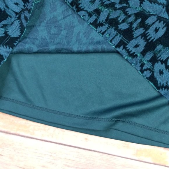 Mudd Medium Skirt Turquoise Burnout Animal Print Velour Skirt - Picture 8 of 8